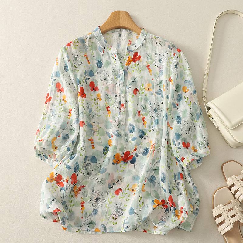 Flora Cotton Gauze Blouse