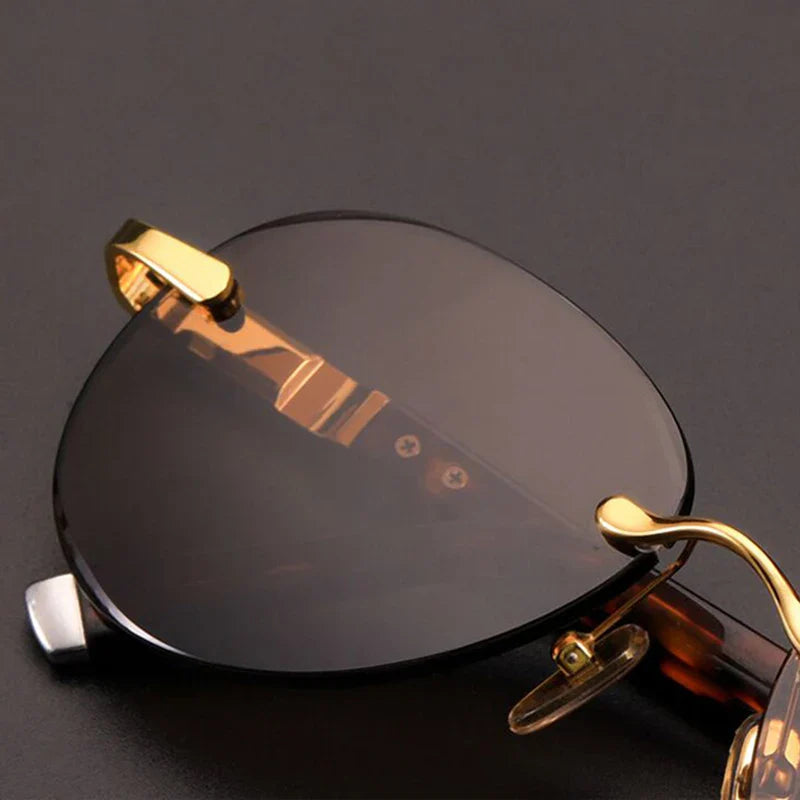 Crystal Rimless Sunglasses