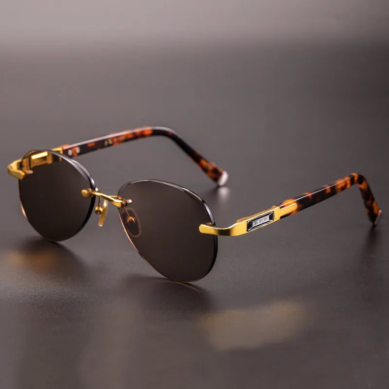 Crystal Rimless Sunglasses