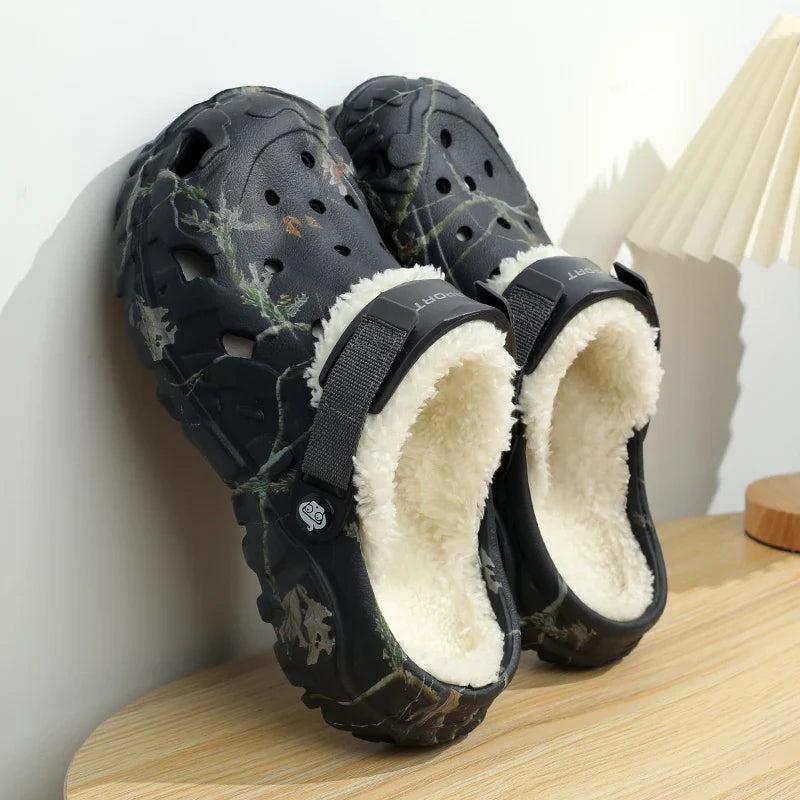 Camo Fleece-Lined Clogs