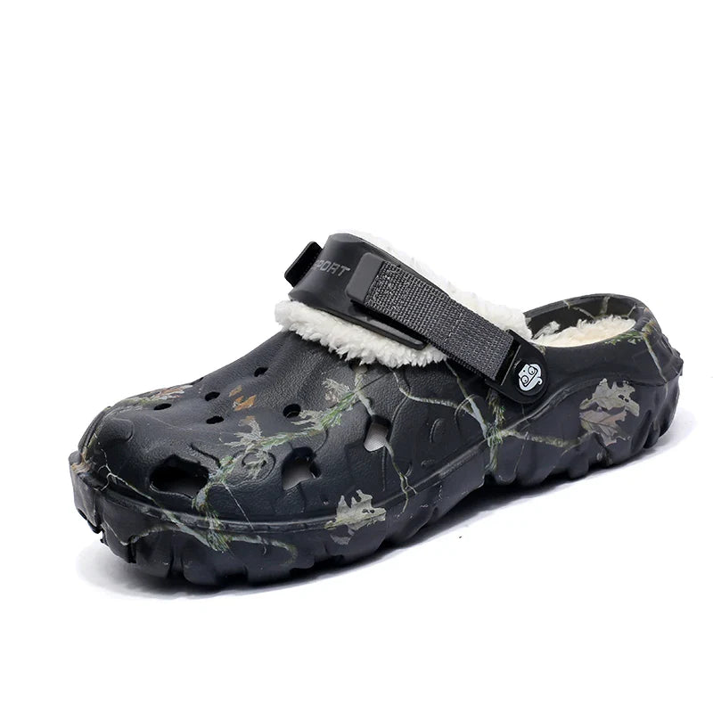 Camo Fleece-Lined Clogs