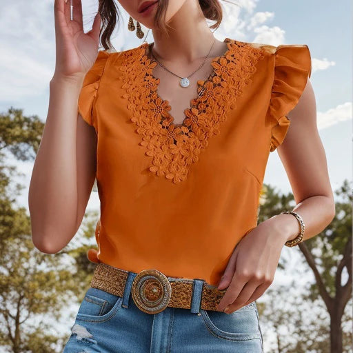 Mae Lace Flutter Blouse
