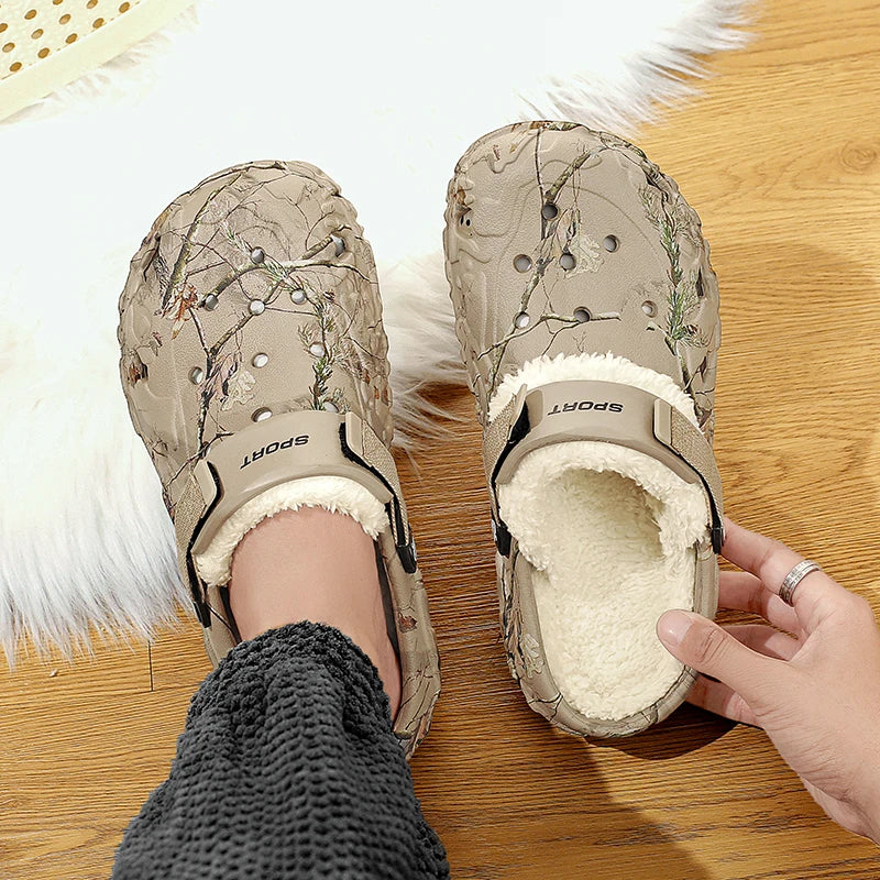 Camo Fleece-Lined Clogs