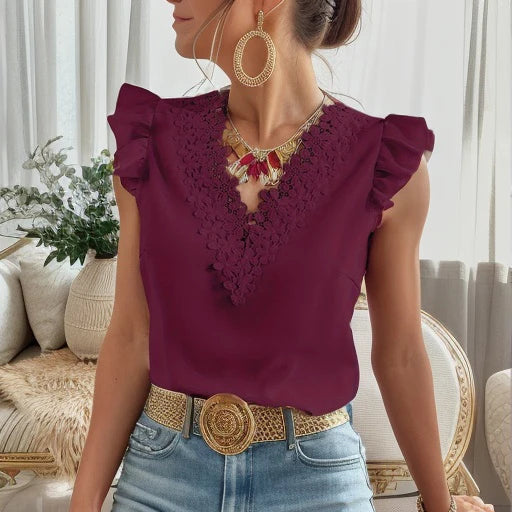 Mae Lace Flutter Blouse