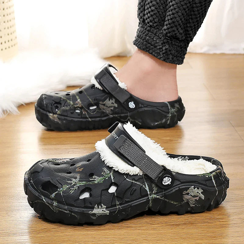 Camo Fleece-Lined Clogs