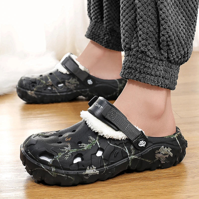 Camo Fleece-Lined Clogs