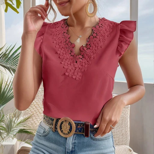 Mae Lace Flutter Blouse