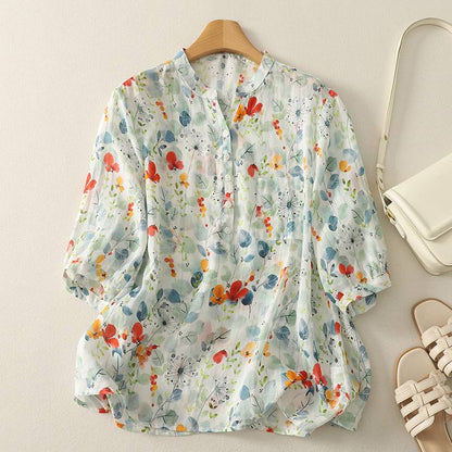 Flora Cotton Gauze Blouse
