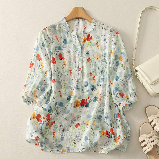 Flora Cotton Gauze Blouse