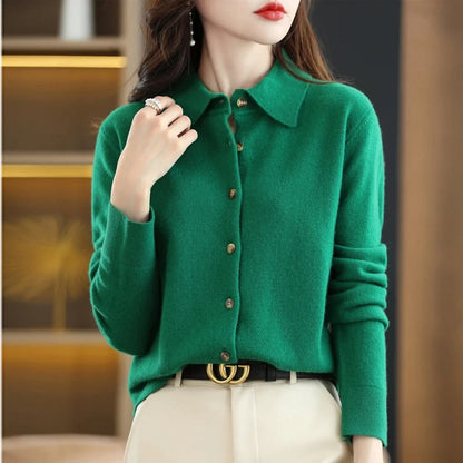 Odelia Cashmere Button-Up Cardigan