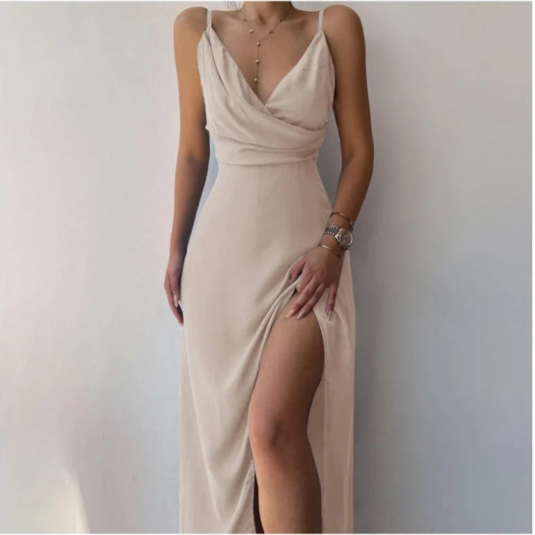 Sophia Satin Slit Night Dress
