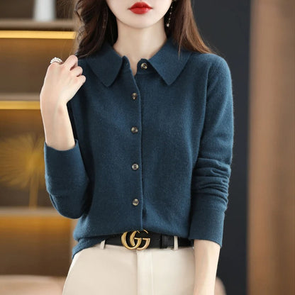 Odelia Cashmere Button-Up Cardigan